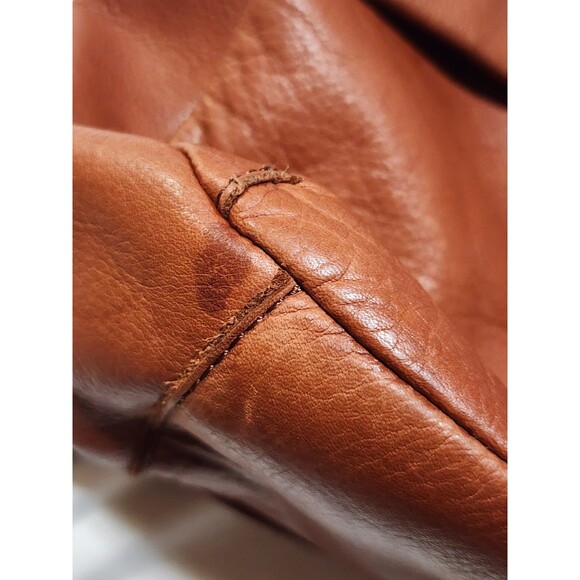 American Leather Company Liberty Tumbled Leather Backpack Cognac Zip/Snaps - Picture 15 of 16